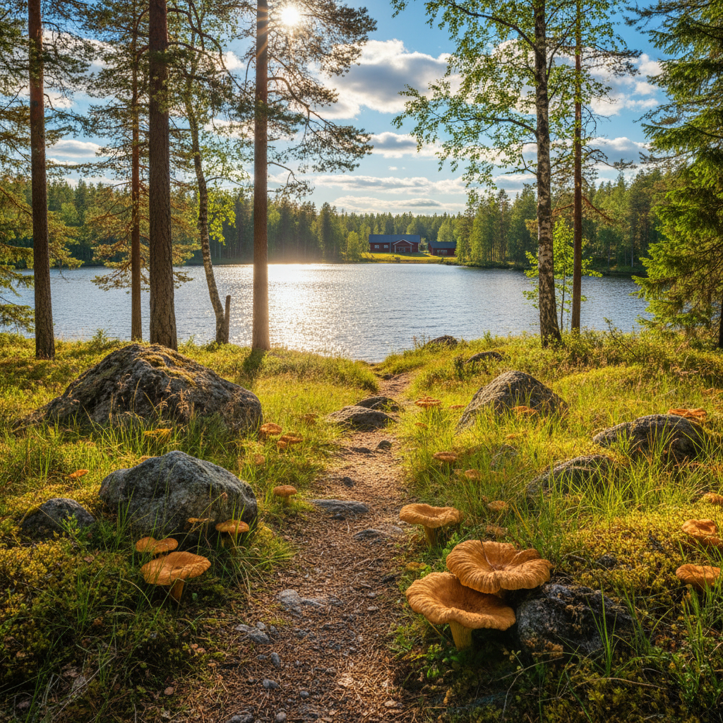 Nuuksion kansallispuiston polku muinaisessa metsässä